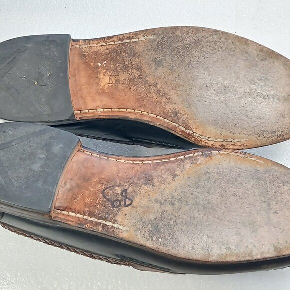 Allen Edmonds Newcastle Black & Brown Leather Braided Loafers Mens 9D Made USA main image 11